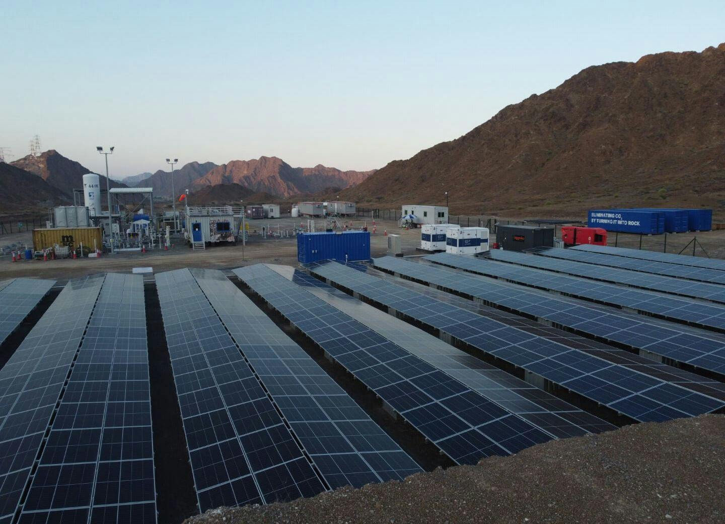 Solar panels at pilot site